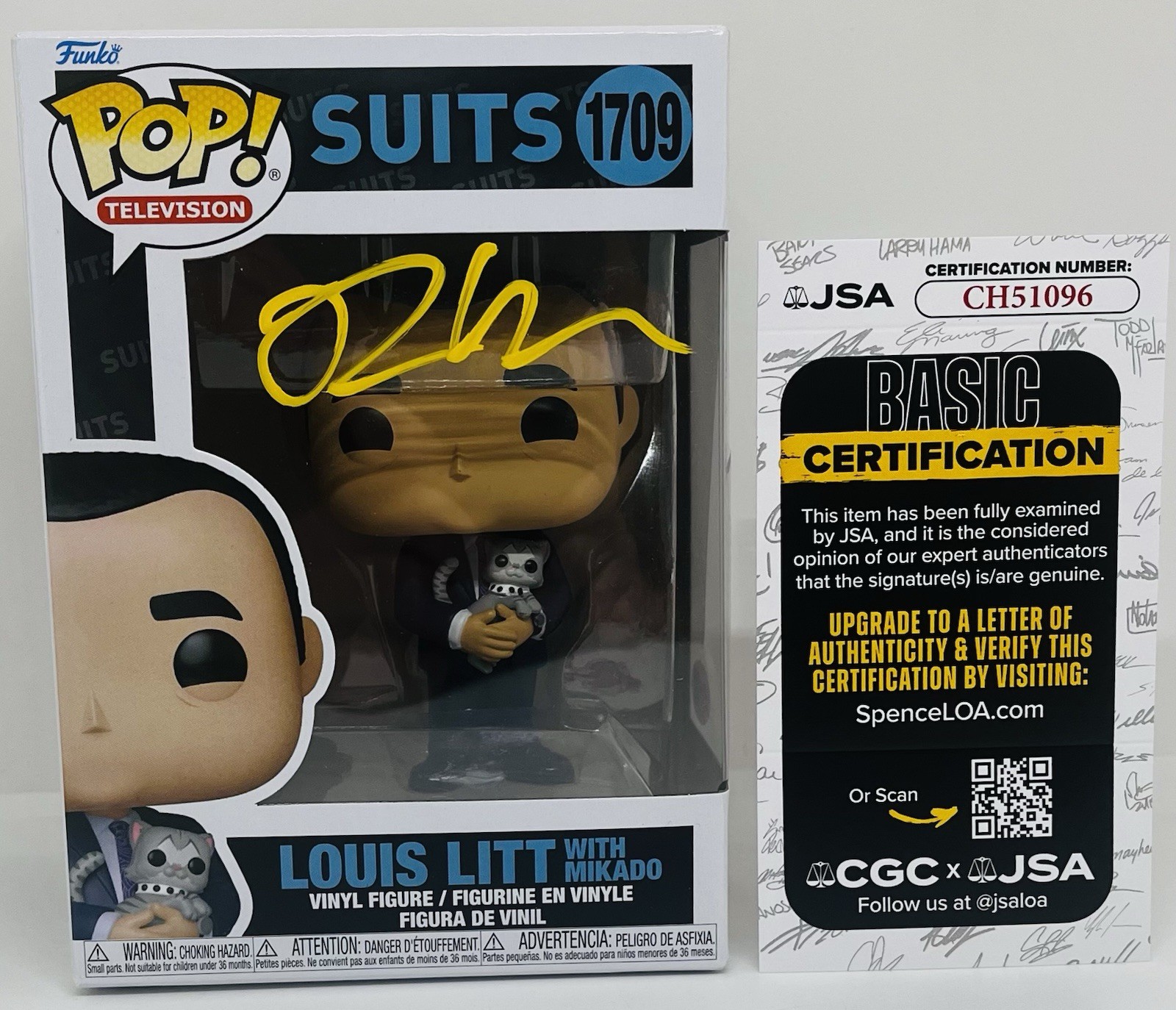 RICK HOFFMAN SIGNED LOUIS LITT POP FUNKO FIGURE SUITS TV SHOW JSA COA