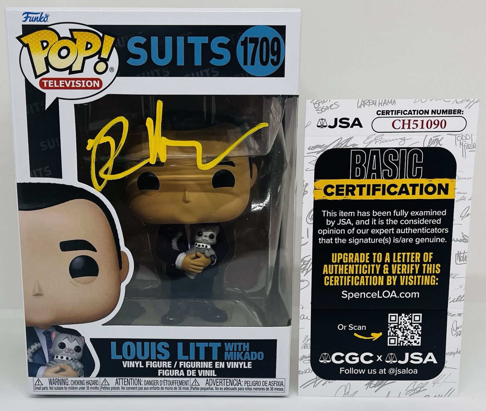 RICK HOFFMAN SIGNED LOUIS LITT POP FUNKO FIGURE SUITS TV SHOW JSA COA
