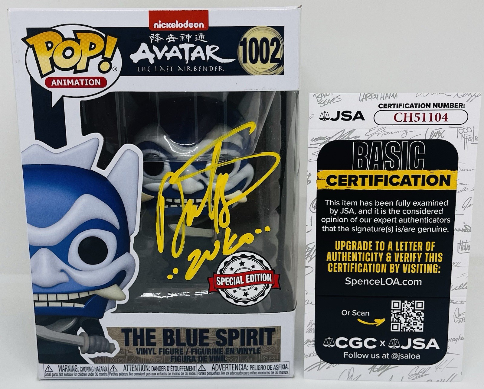 DANTE BASCO SIGNED THE BLUE SPIRIT POP FUNKO FIGURE ZUKO AVATAR JSA COA