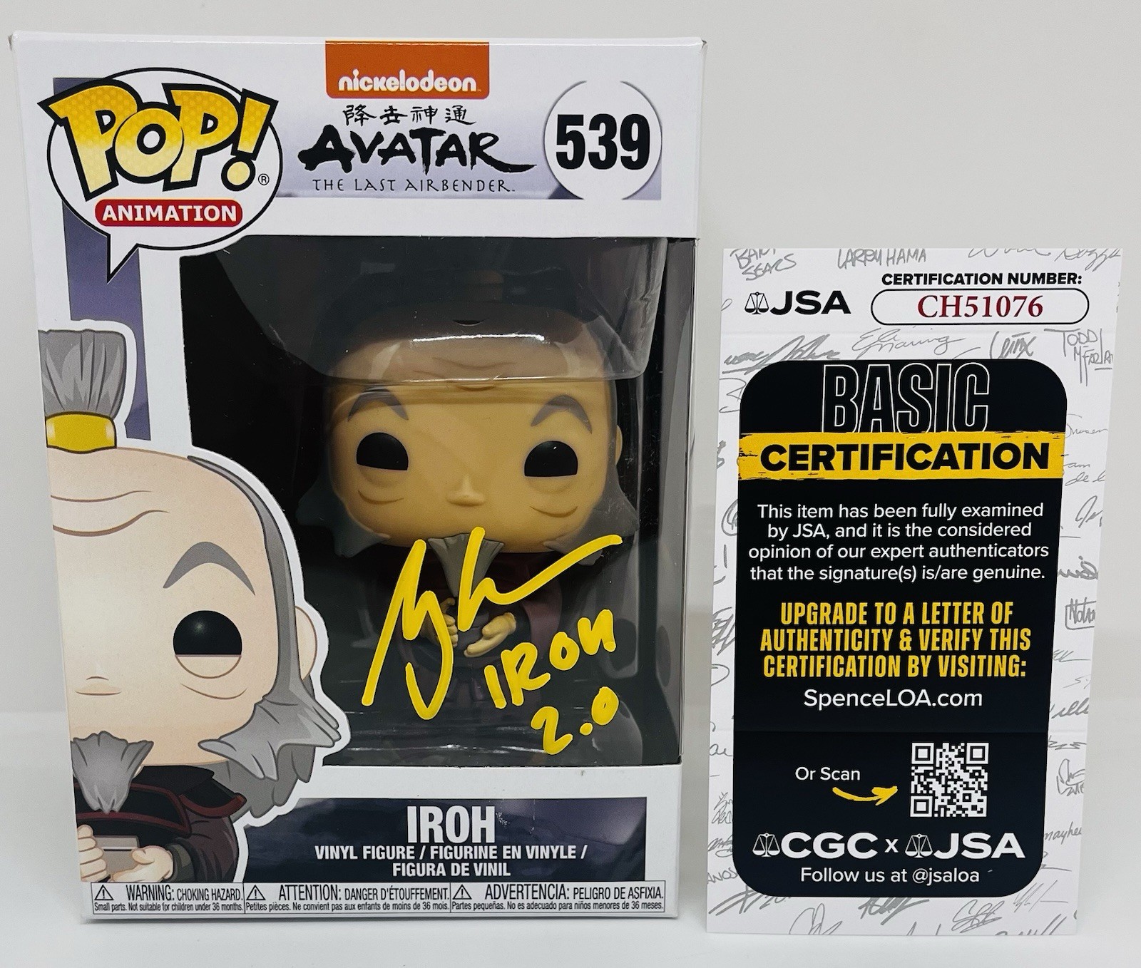 GREG BALDWIN SIGNED IROH POP FUNKO FIGURE AVATAR THE LAST AIRBENDER JSA COA