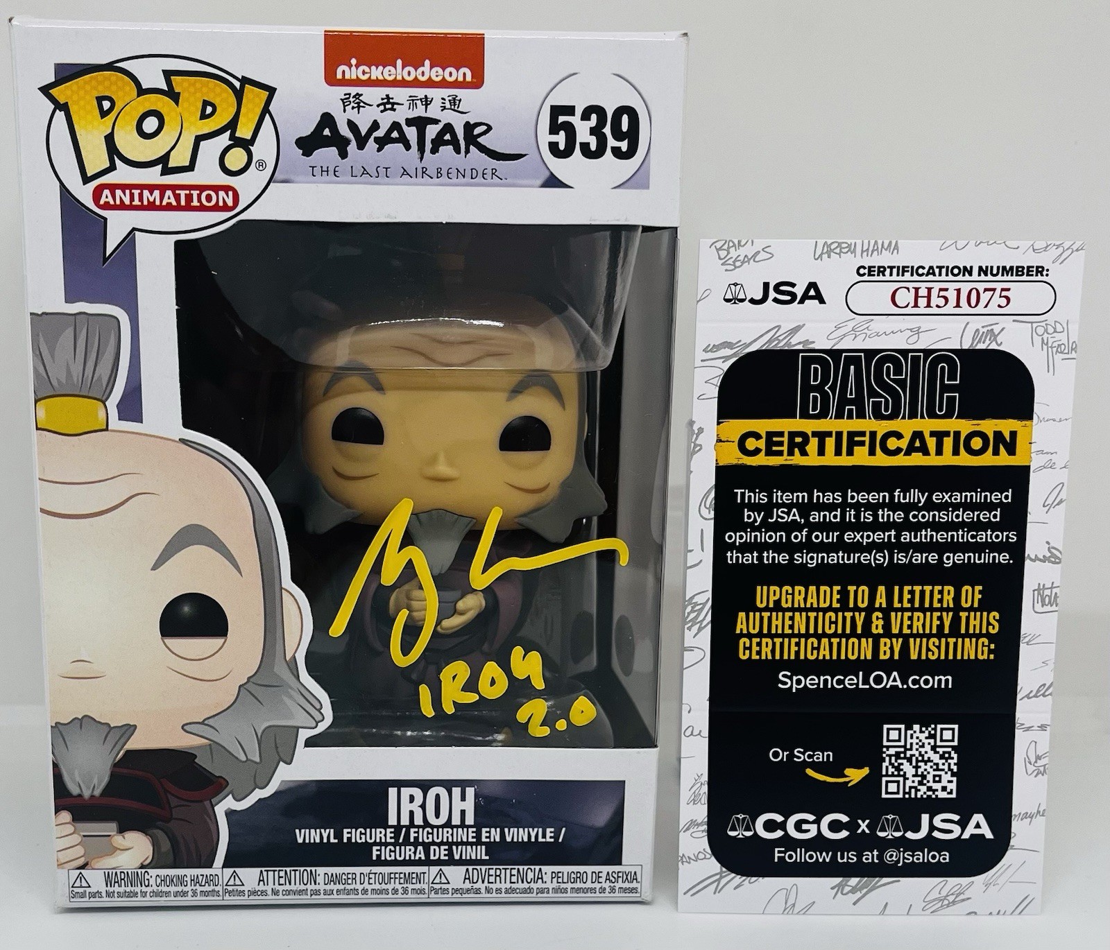 GREG BALDWIN SIGNED IROH POP FUNKO FIGURE AVATAR THE LAST AIRBENDER JSA COA