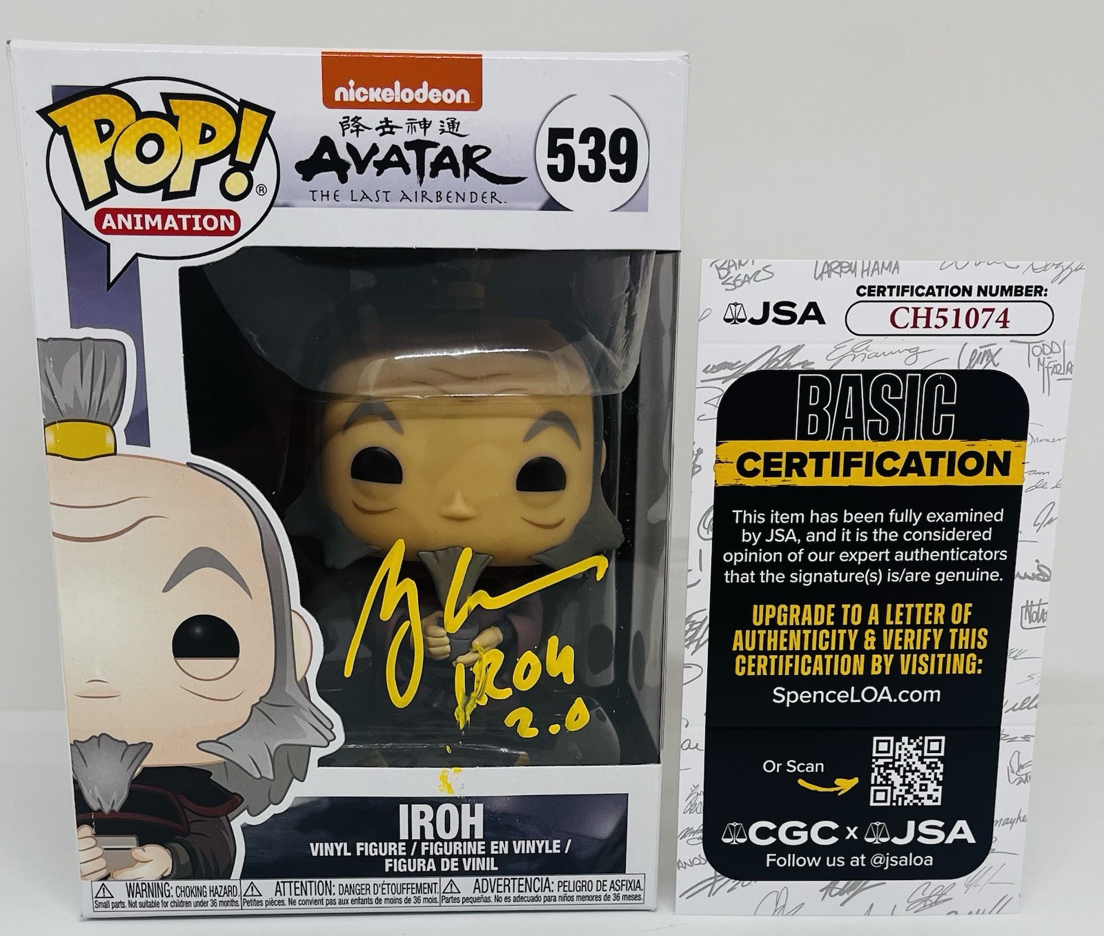 GREG BALDWIN SIGNED IROH POP FUNKO FIGURE AVATAR THE LAST AIRBENDER JSA COA