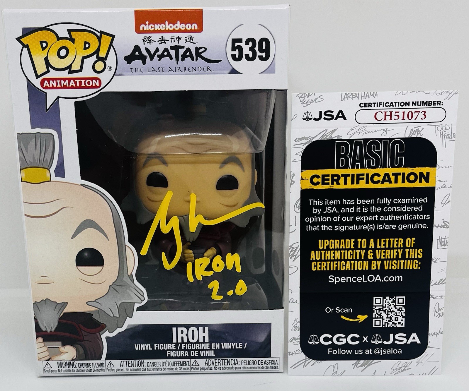 GREG BALDWIN SIGNED IROH POP FUNKO FIGURE AVATAR THE LAST AIRBENDER JSA COA