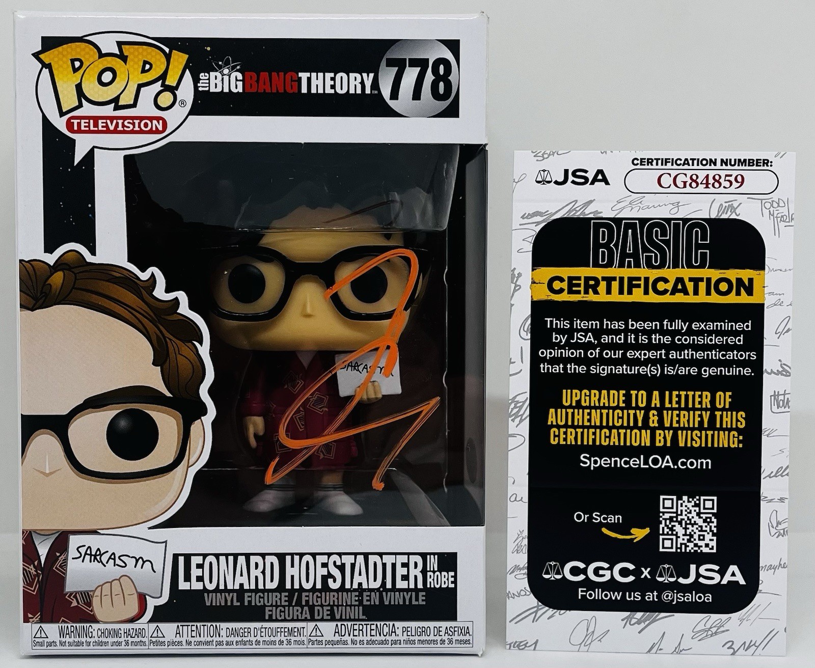 JOHNNY GALECKI SIGNED LEONARD HOFSTADTER POP FUNKO FIGURE BIG BANG THEORY JSA