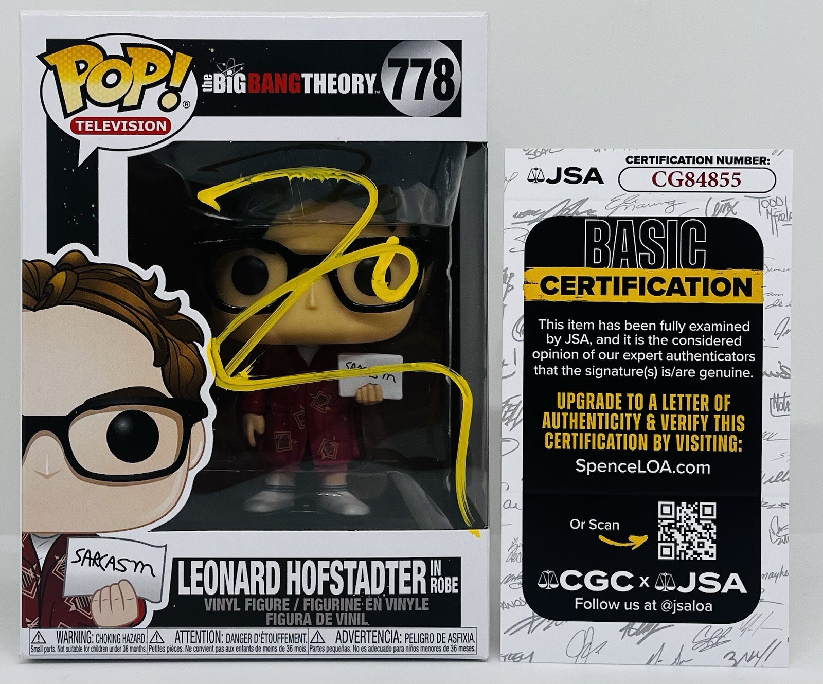 JOHNNY GALECKI SIGNED LEONARD HOFSTADTER POP FUNKO FIGURE BIG BANG THEORY JSA