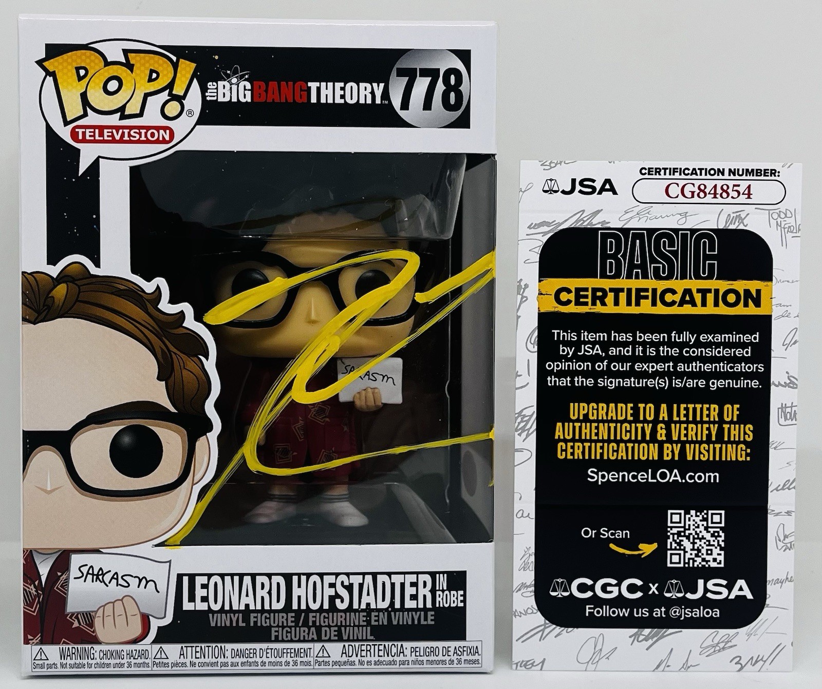 JOHNNY GALECKI SIGNED LEONARD HOFSTADTER POP FUNKO FIGURE BIG BANG THEORY JSA