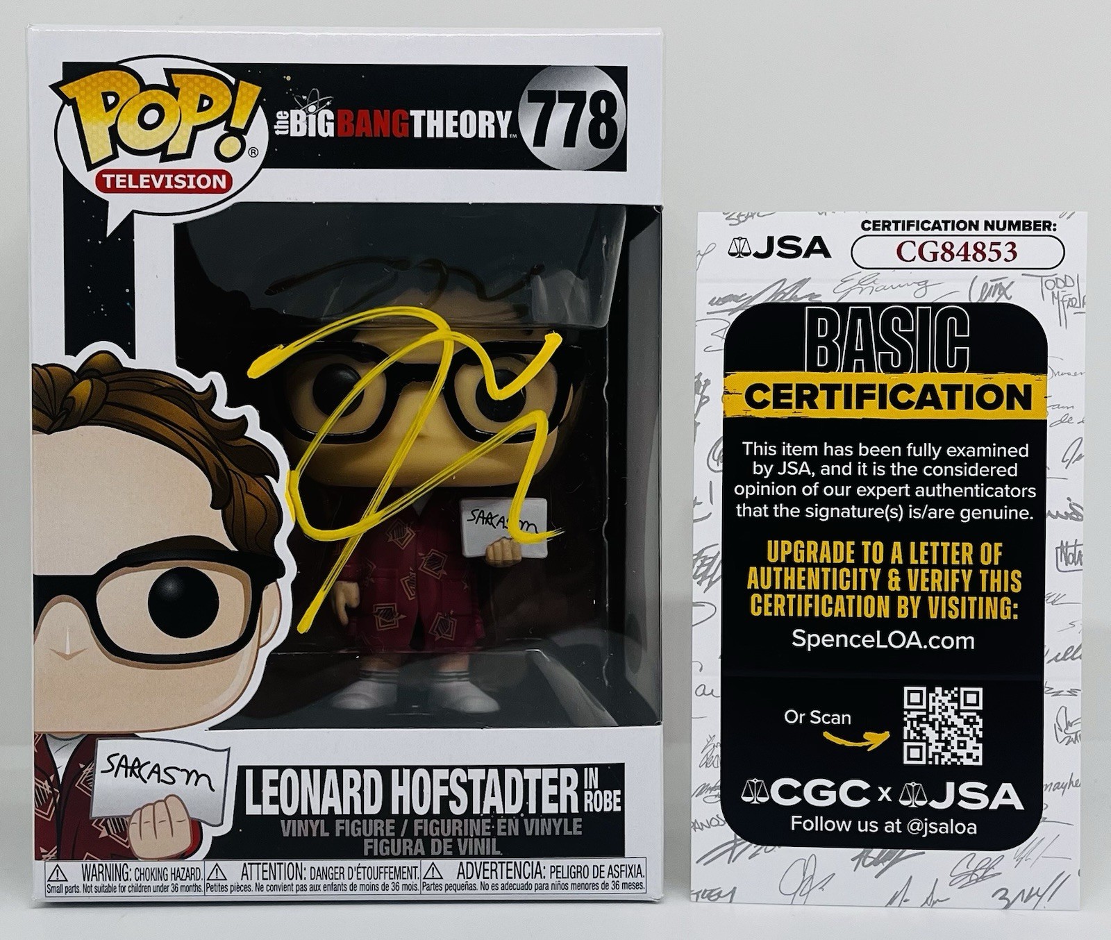 JOHNNY GALECKI SIGNED LEONARD HOFSTADTER POP FUNKO FIGURE BIG BANG THEORY JSA