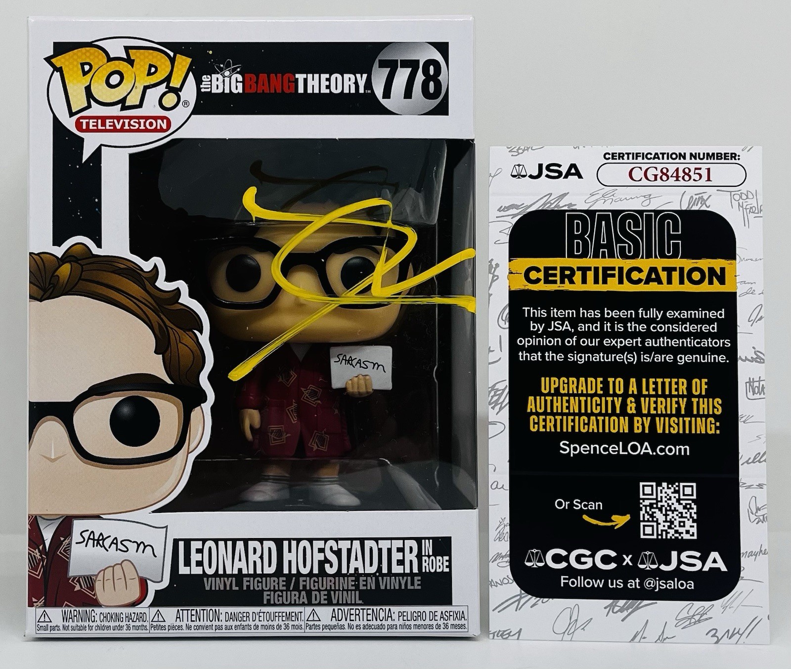 JOHNNY GALECKI SIGNED LEONARD HOFSTADTER POP FUNKO FIGURE BIG BANG THEORY JSA