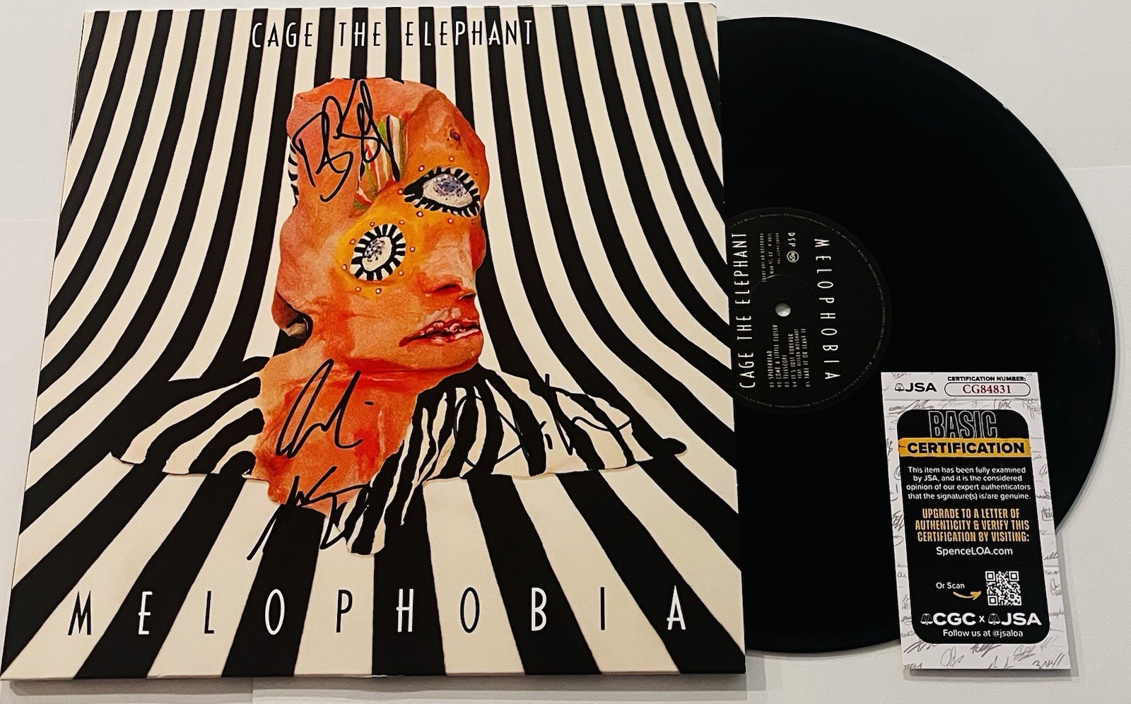 CAGE THE ELEPHANT BAND SIGNED MELOPHOBIA LP VINYL RECORD ALBUM MATT +3 JSA COA