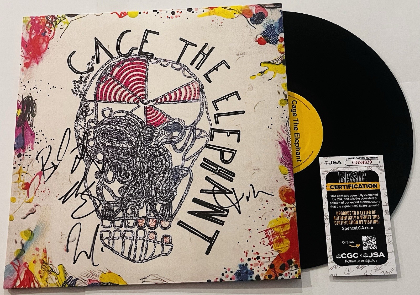 CAGE THE ELEPHANT BAND SIGNED LP VINYL RECORD ALBUM MATT SHULTZ +3 JSA COA