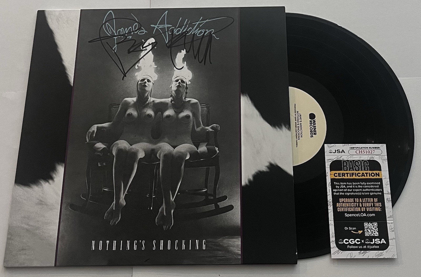JANE'S ADDICITON PERRY FARRELL SIGNED NOTHING'S SHOCKING LP VINYL RECORD JSA COA