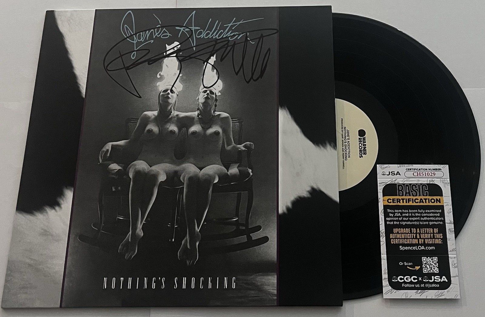 JANE'S ADDICITON PERRY FARRELL SIGNED NOTHING'S SHOCKING LP VINYL RECORD JSA COA