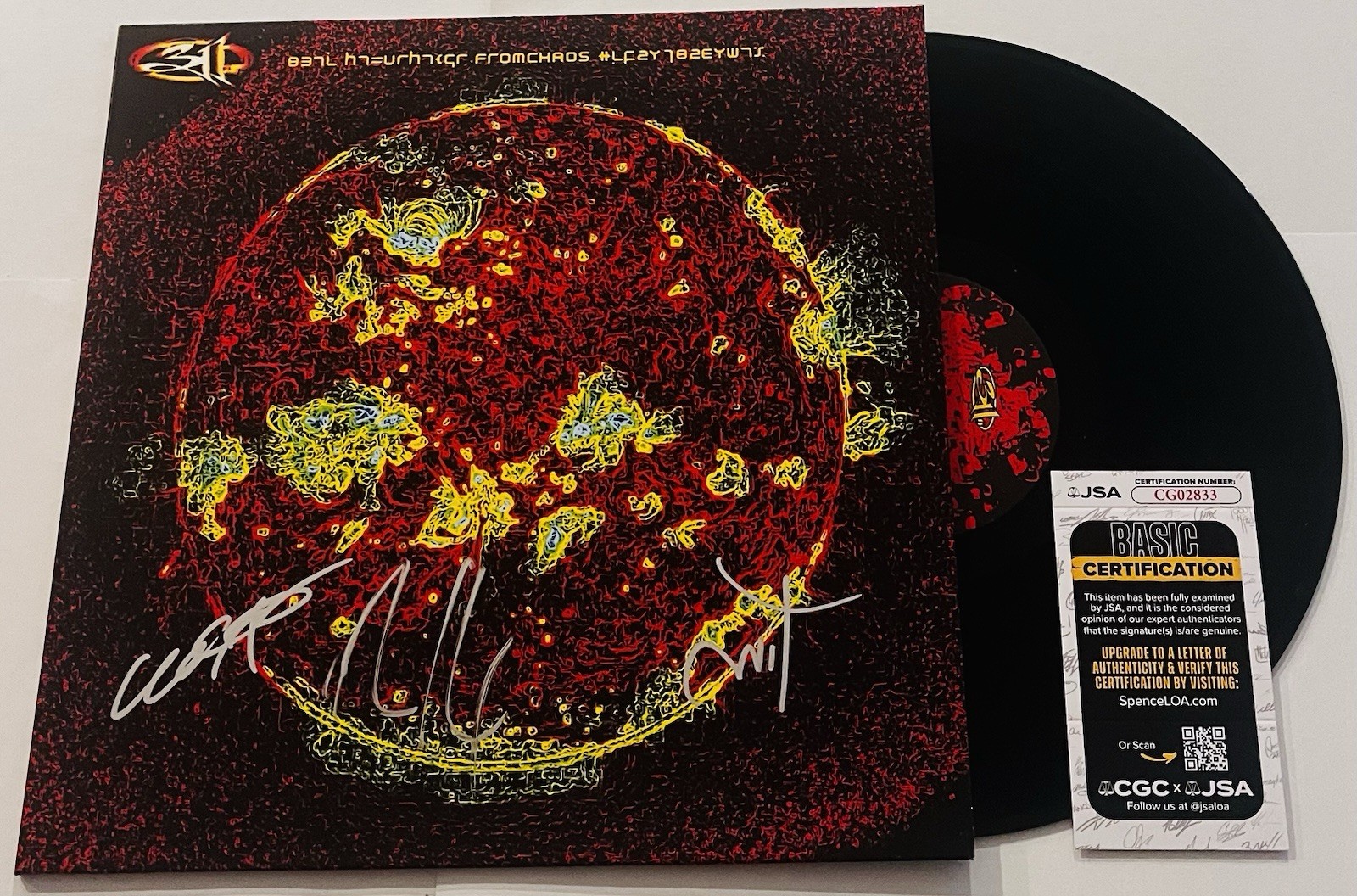 311 BAND SIGNED FROM CHAOS LP VINYL RECORD ALBUM NICK HEXUM TIM CHAD JSA COA