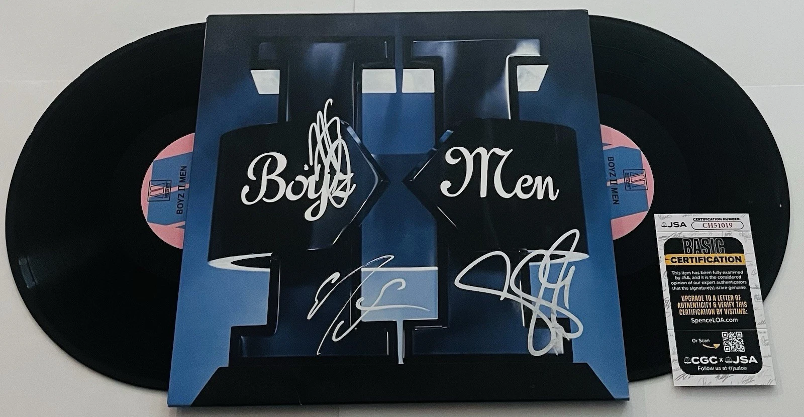 BOYZ II MEN SIGNED LP VINYL RECORD ALBUM NATHAN WANYA MORRIS SHAWN STOCKMAN JSA