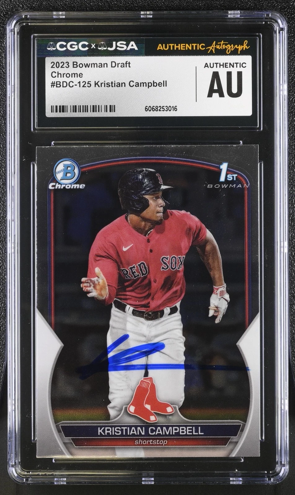 KRISTIAN CAMPBELL SIGNED 2023 BOWMAN DRAFT CHROME CARD #BDC-125 CGC AU JSA  AUTO