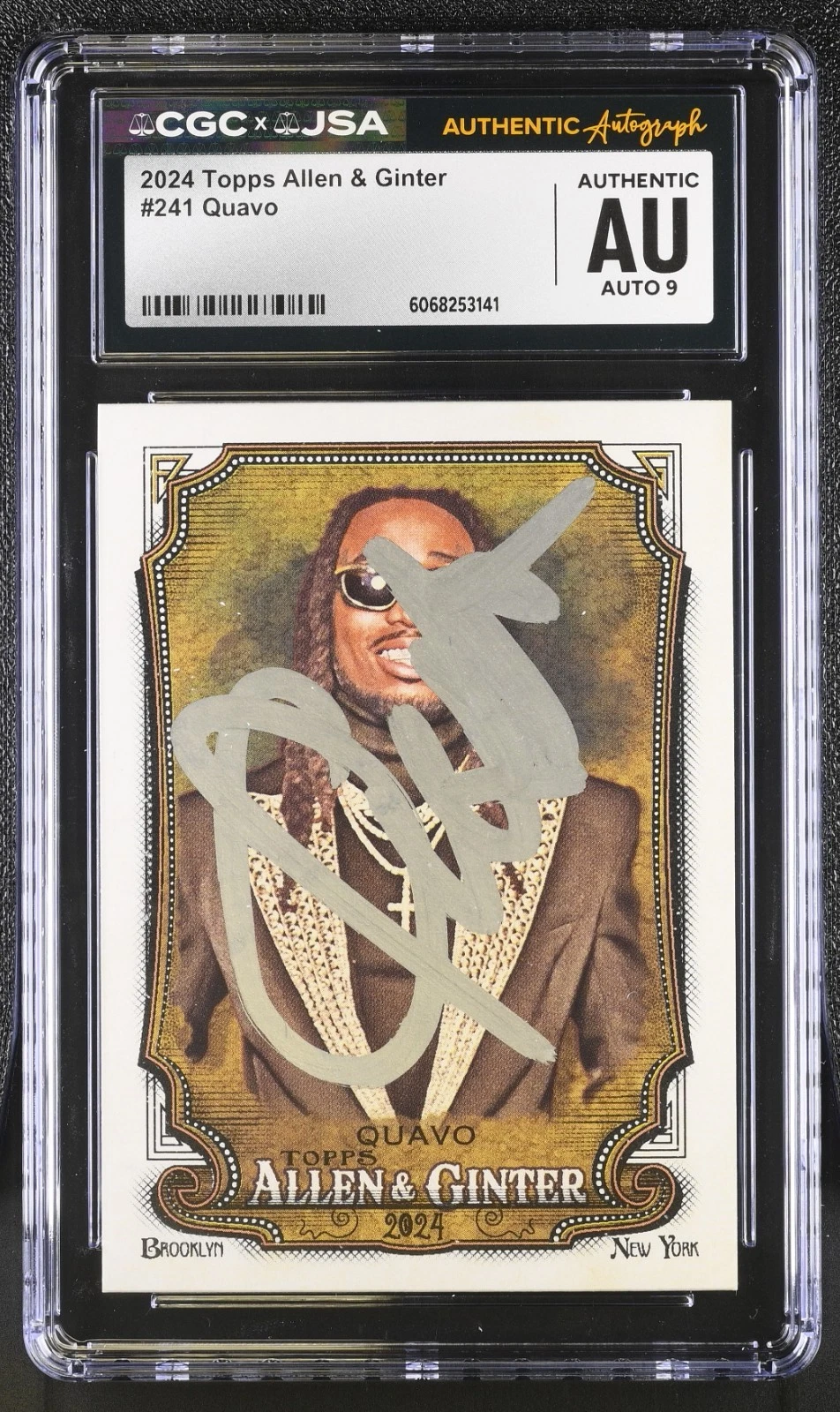 QUAVO SIGNED 2024 TOPPS ALLEN & GINTER CARD #241 RAPPER MIGOS CGC AU JSA 9 AUTO