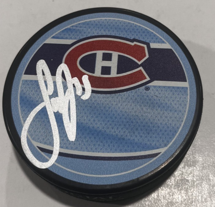 SAM SAMUEL MONTEMBEAULT SIGNED MONTREAL CANADIENS HOCKEY PUCK W/ CASE COA