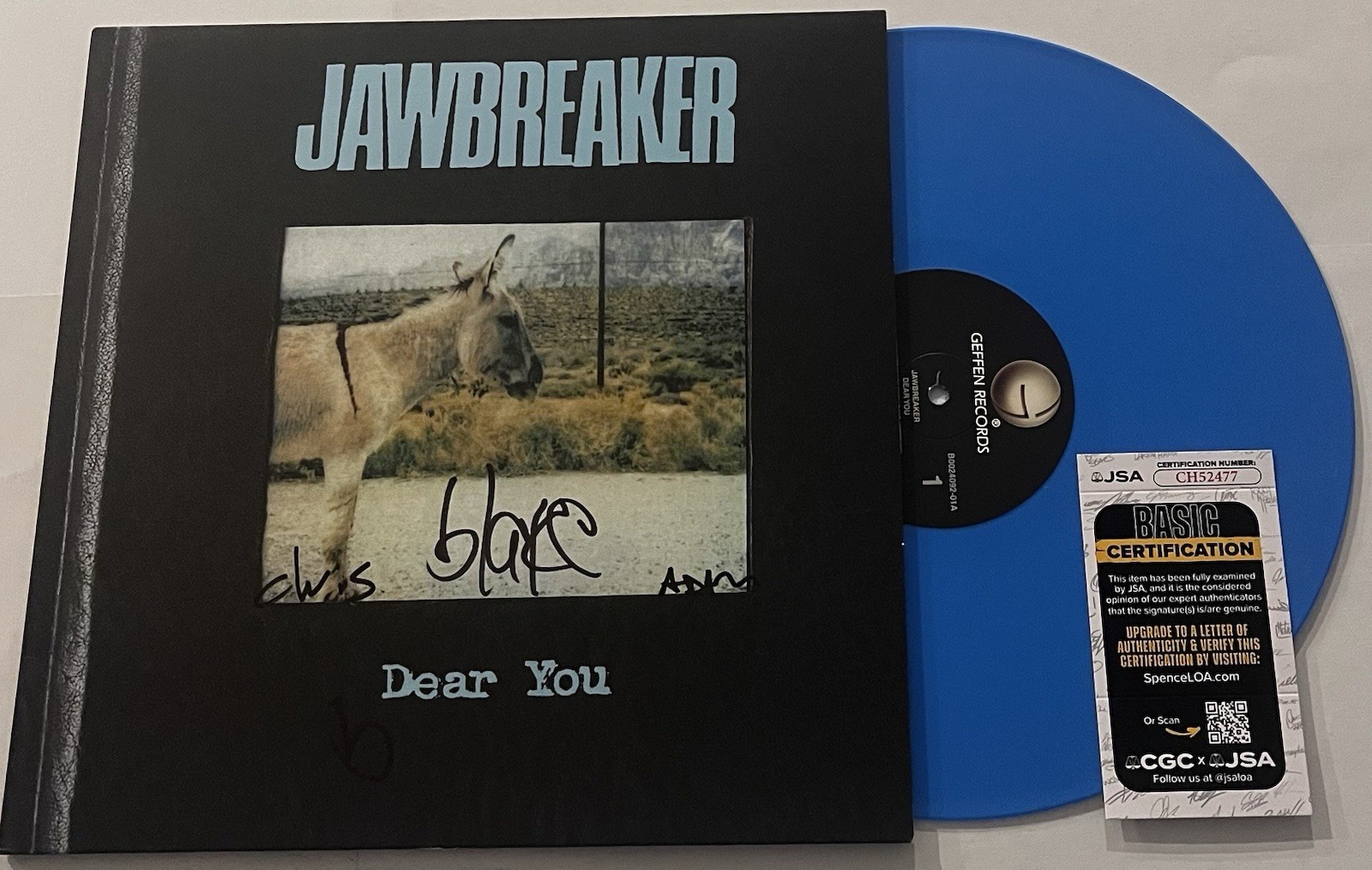 JAWBREAKER BAND SIGNED DEAR YOU LP VINYL RECORD ALBUM BLAKE SCHWARZENBACH JSA
