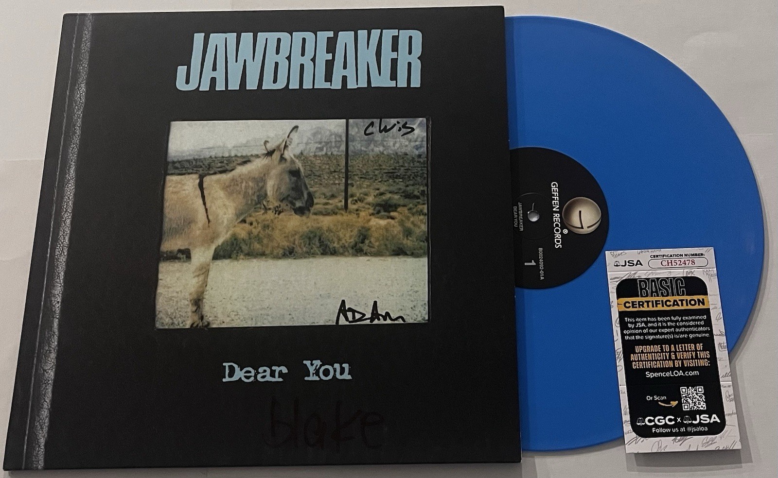JAWBREAKER BAND SIGNED DEAR YOU LP VINYL RECORD ALBUM BLAKE SCHWARZENBACH JSA
