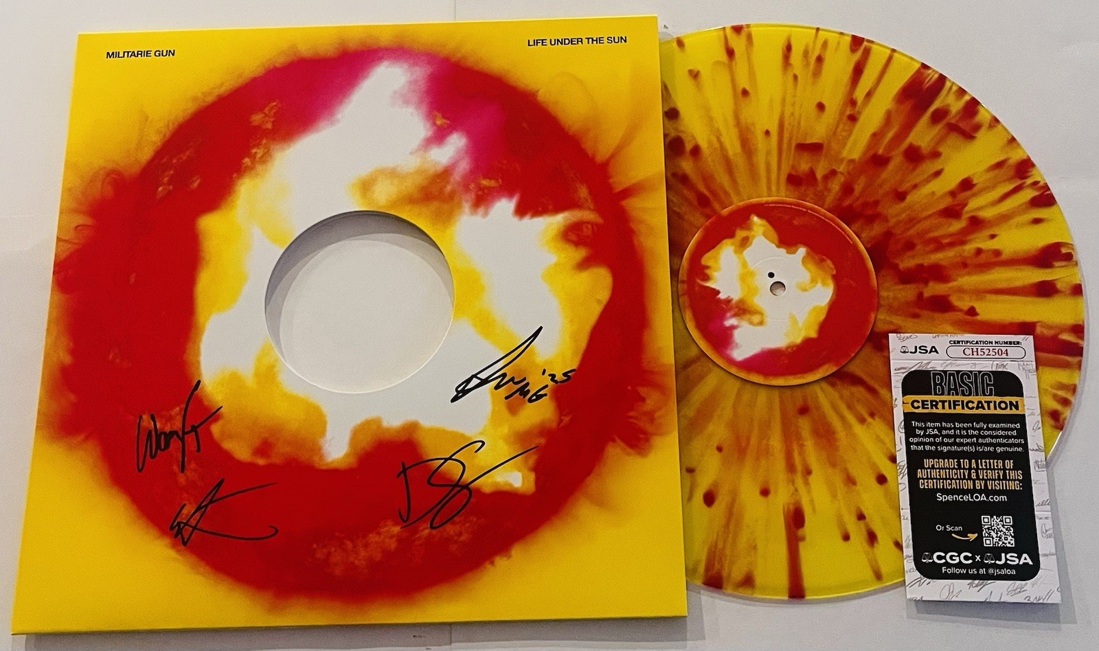 MILITARIE GUN SIGNED LIFE UNDER THE SUN LP VINYL RECORD ALBUM IAN +3 JSA COA