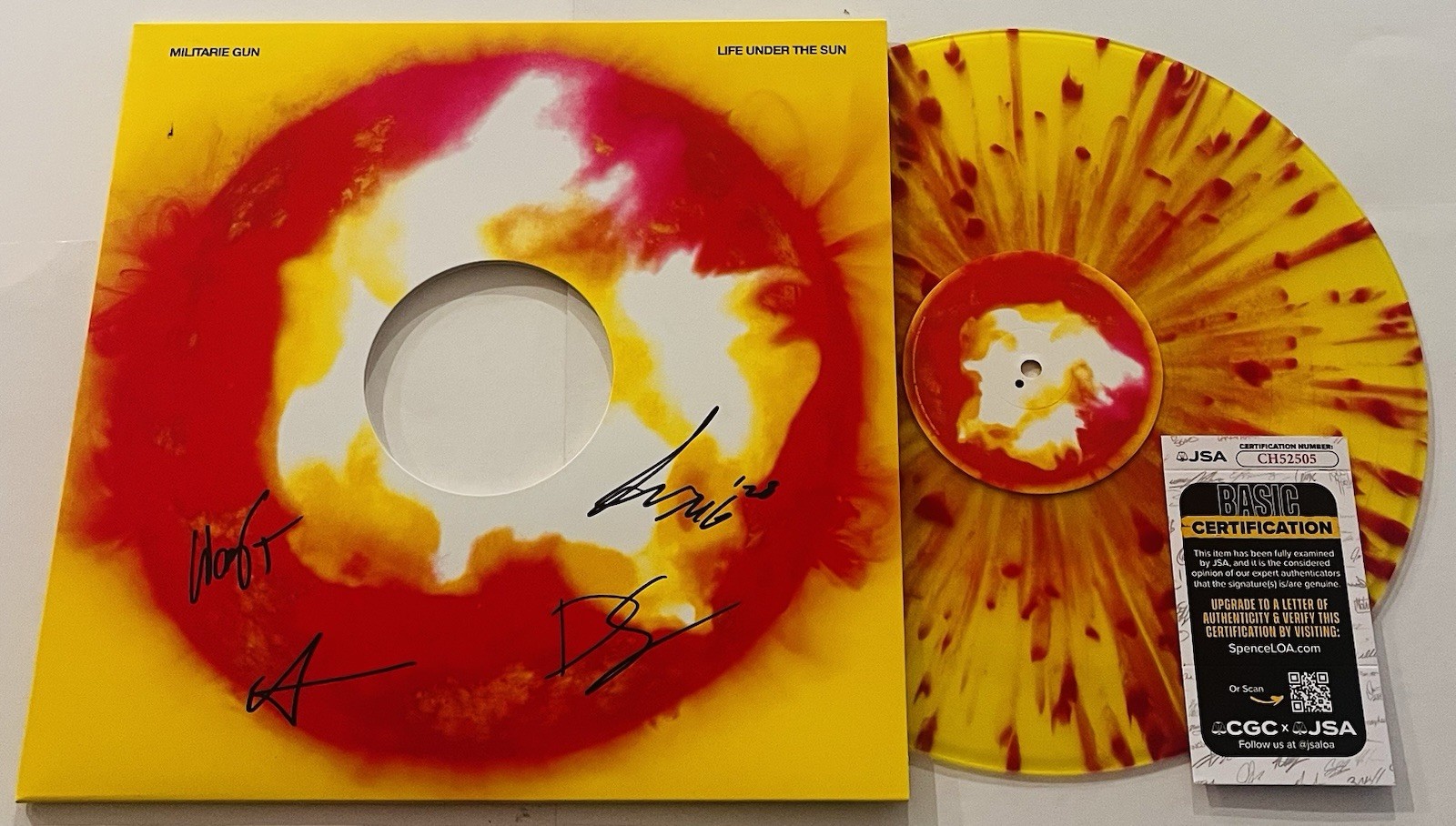 MILITARIE GUN SIGNED LIFE UNDER THE SUN LP VINYL RECORD ALBUM IAN +3 JSA COA