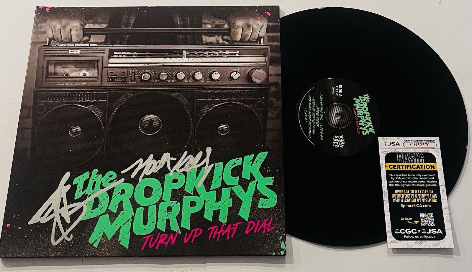 THE DROPKICK MURPHYS SIGNED TURN UP THAT DIAL LP VINYL RECORD ALBUM MATT JSA COA