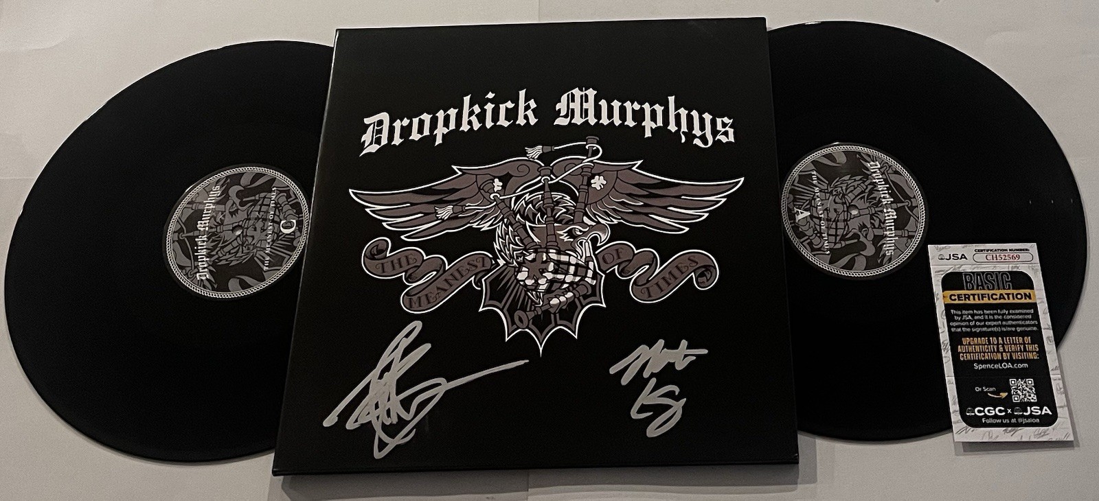THE DROPKICK MURPHYS SIGNED MEANEST OF TIMES LP VINYL RECORD ALBUM JSA COA