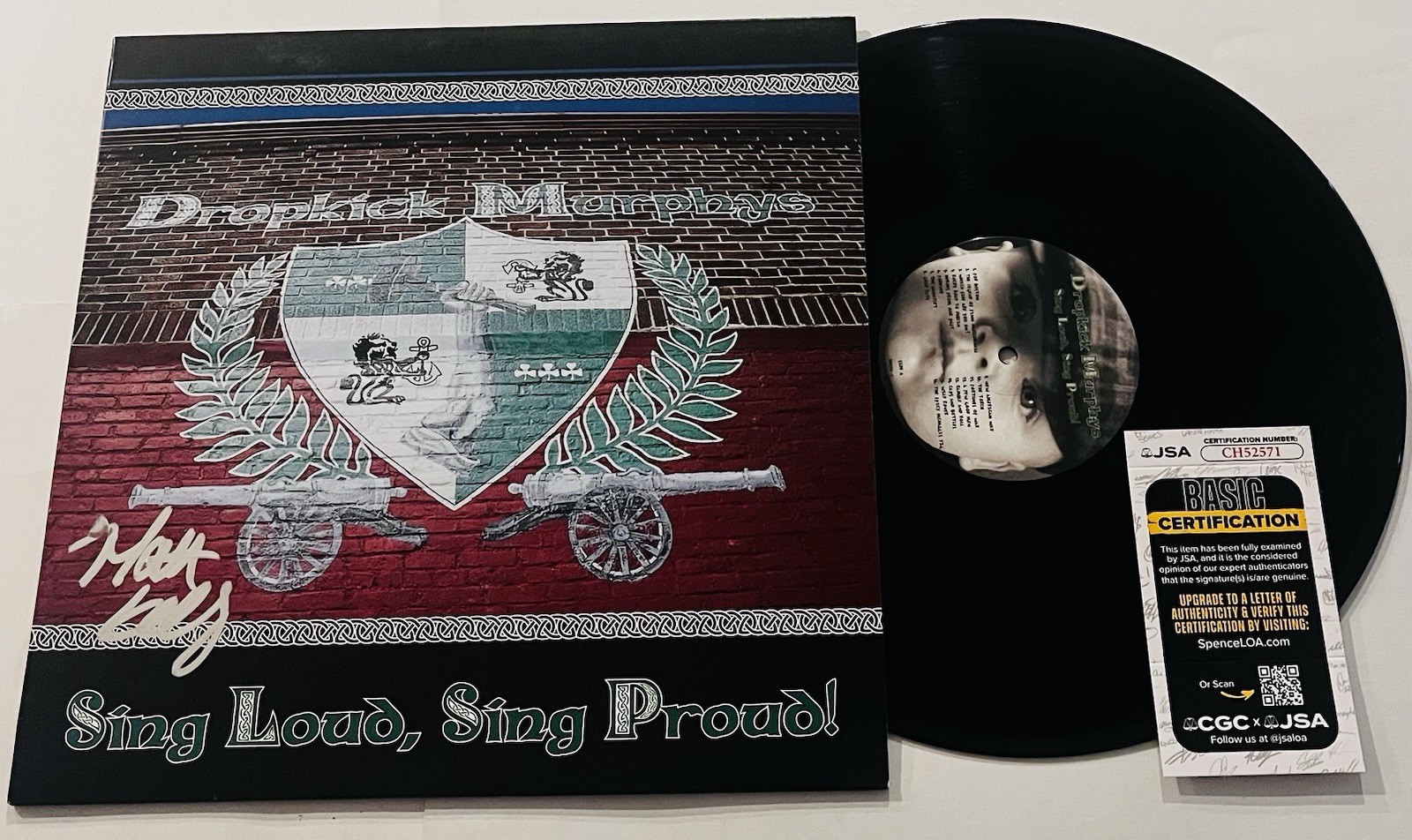 THE DROPKICK MURPHYS MATT KELLY SIGNED SING LOUD PROUD LP VINYL RECORD ALBUM JSA