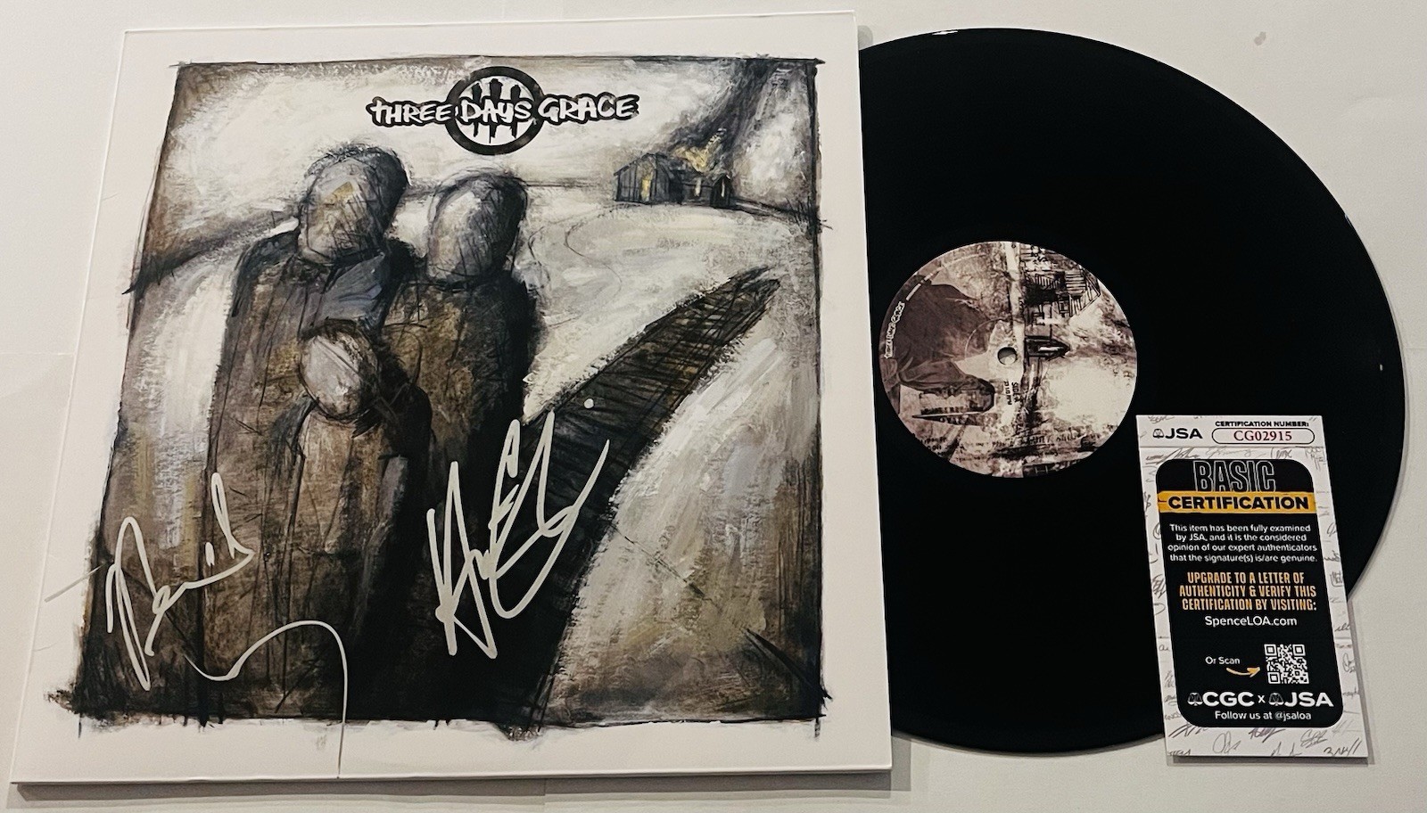 THREE DAYS GRACE SIGNED VINYL RECORD ALBUM ADAM GONTIER NEIL SANDERSON JSA COA