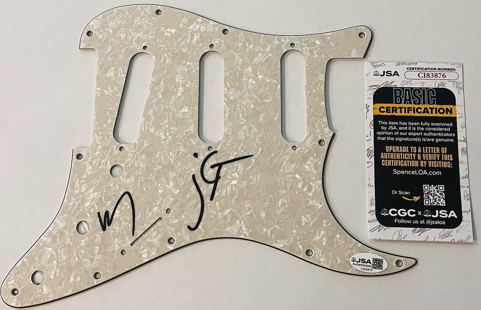 THE LUMINEERS SIGNED GUITAR PICKGUARD PICK GUARD AUTOGRAPH WESLEY SCHULTZ JSA