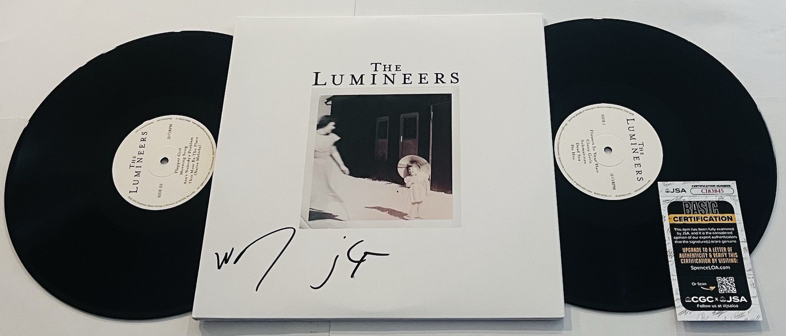 THE LUMINEERS BAND SIGNED LP VINYL RECORD ALBUM WESLEY SCHULTZ JEREMIAH JSA COA