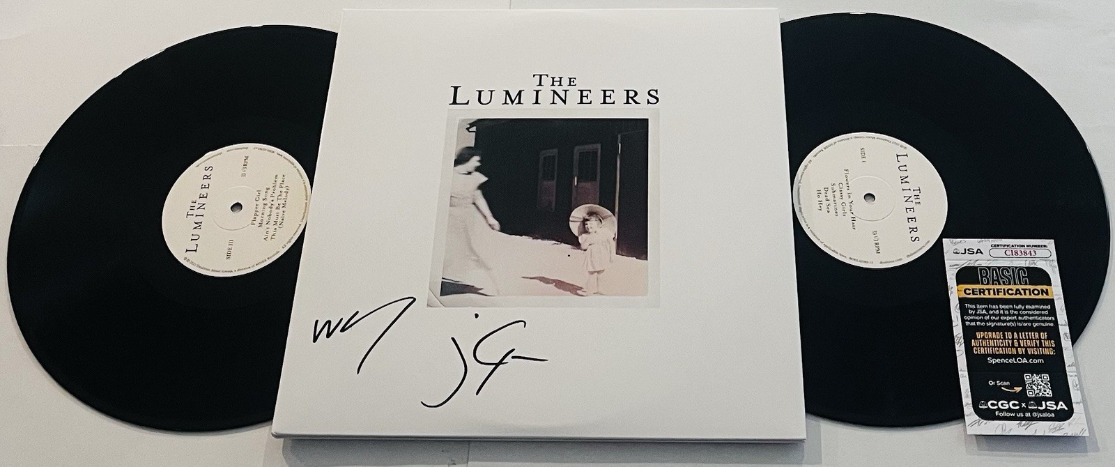 THE LUMINEERS BAND SIGNED LP VINYL RECORD ALBUM WESLEY SCHULTZ JEREMIAH JSA COA