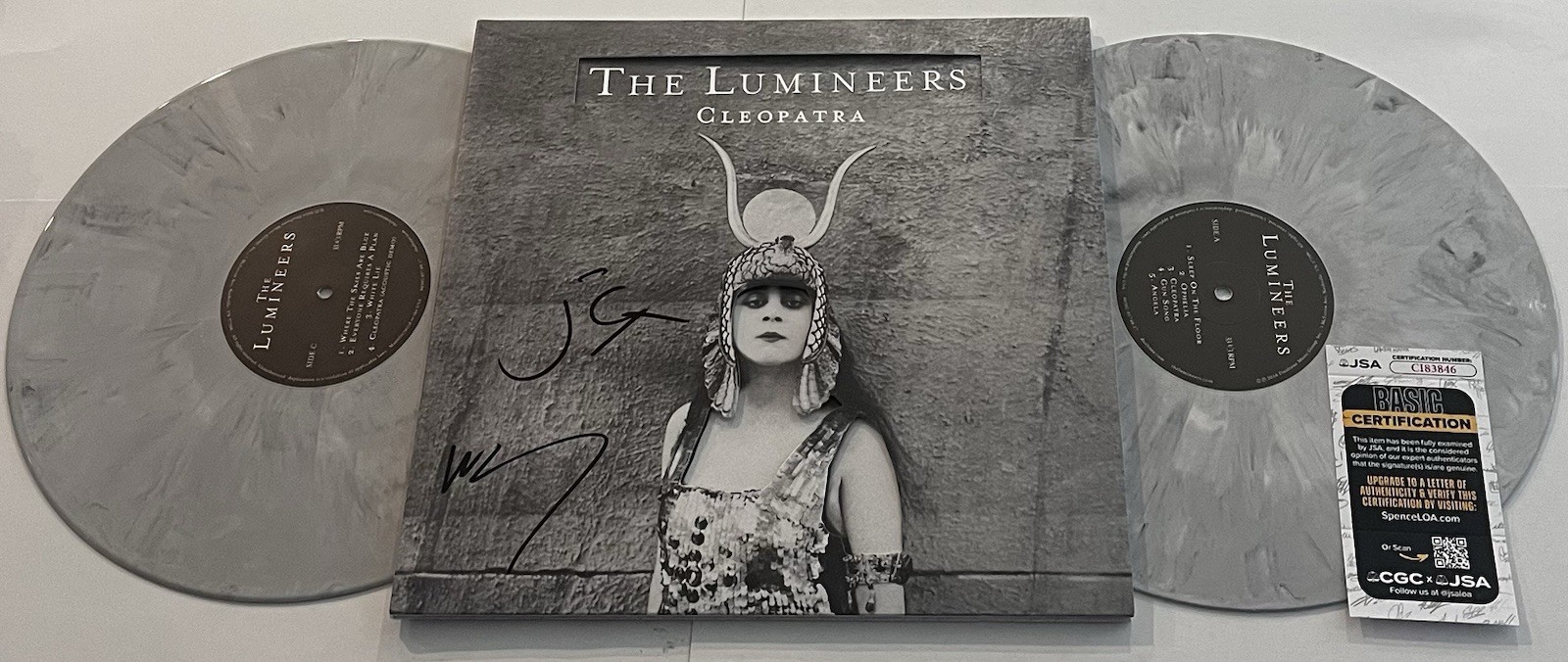 THE LUMINEERS BAND SIGNED CLEOPATRA LP VINYL RECORD ALBUM WESLEY SCHULTZ JSA COA