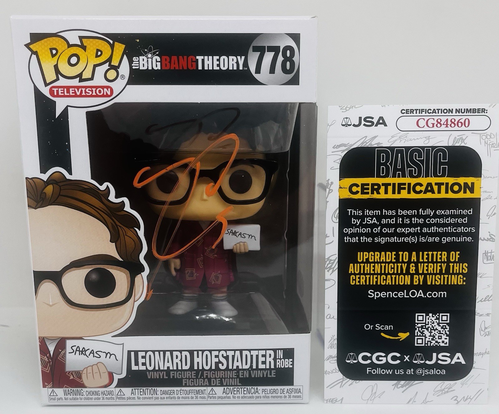 JOHNNY GALECKI SIGNED LEONARD HOFSTADTER POP FUNKO FIGURE BIG BANG THEORY JSA