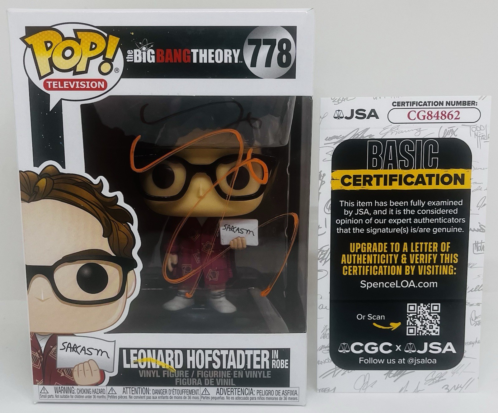 JOHNNY GALECKI SIGNED LEONARD HOFSTADTER POP FUNKO FIGURE BIG BANG THEORY JSA