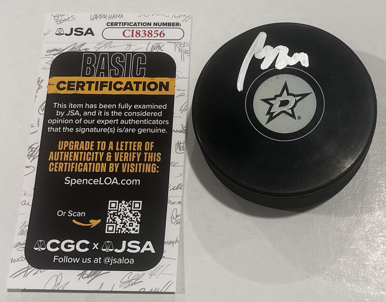 MIRO HEISKANEN SIGNED DALLAS STARS HOCKEY PUCK W/ CASE JSA COA
