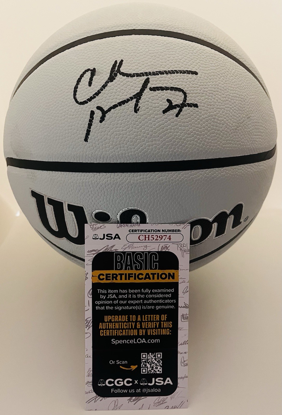 CHARLES BARKLEY SIGNED WILSON NBA BASKETBALL PHOENIX SUNS 76ERS ROCKETS JSA COA
