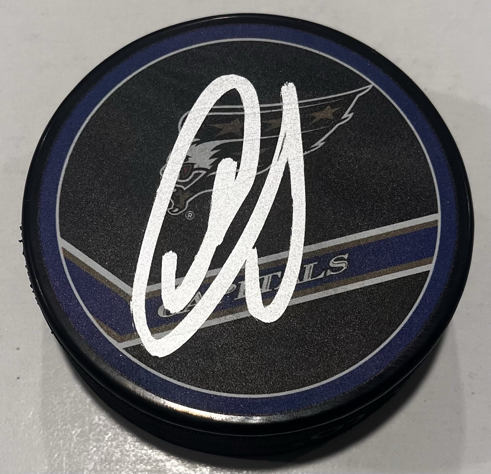 ALIAKSEI PROTAS SIGNED WASHINGTON CAPITALS HOCKEY PUCK W/ CASE COA