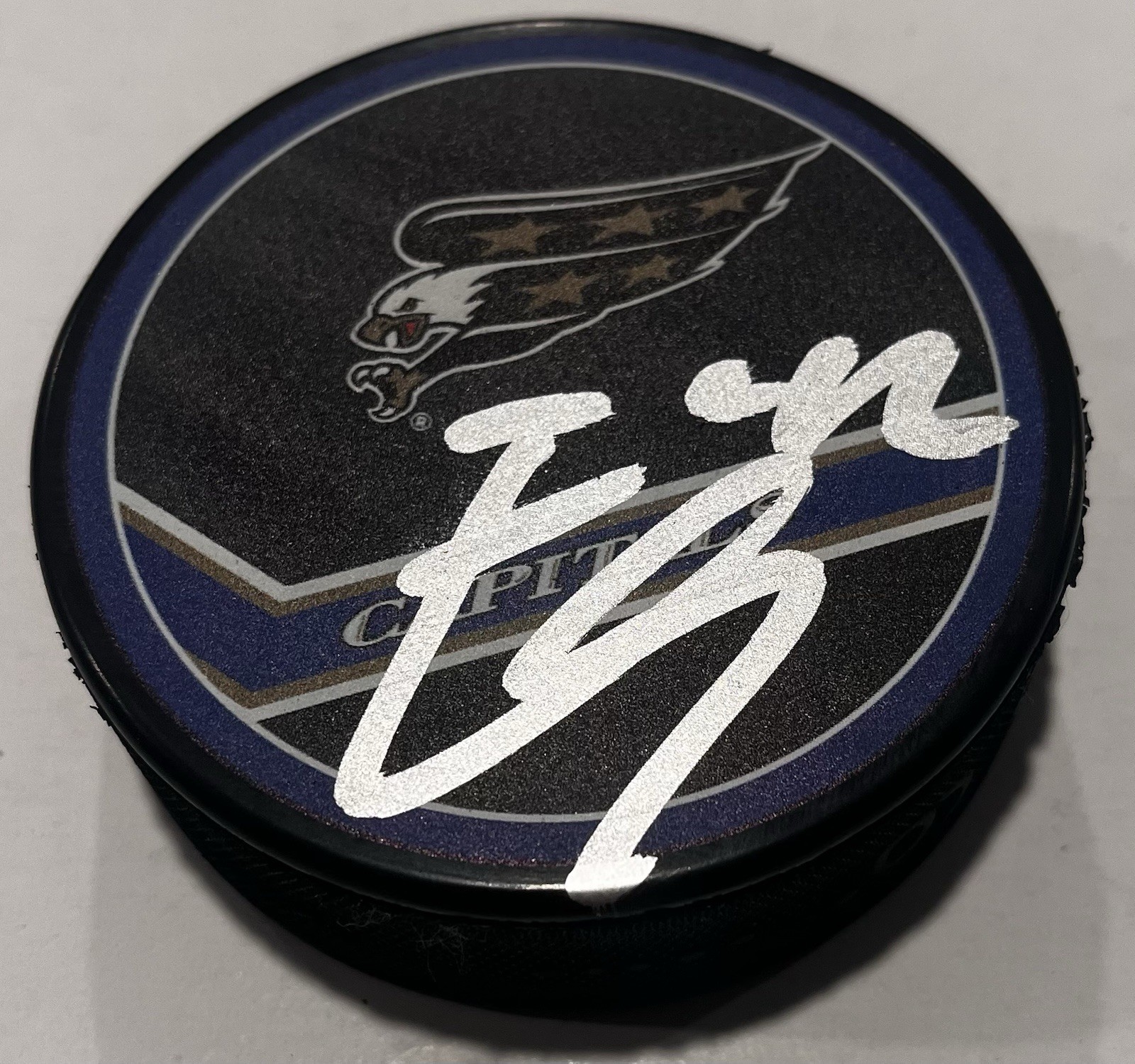 MARTIN FEHERVARY SIGNED WASHINGTON CAPITALS HOCKEY PUCK W/ CASE COA