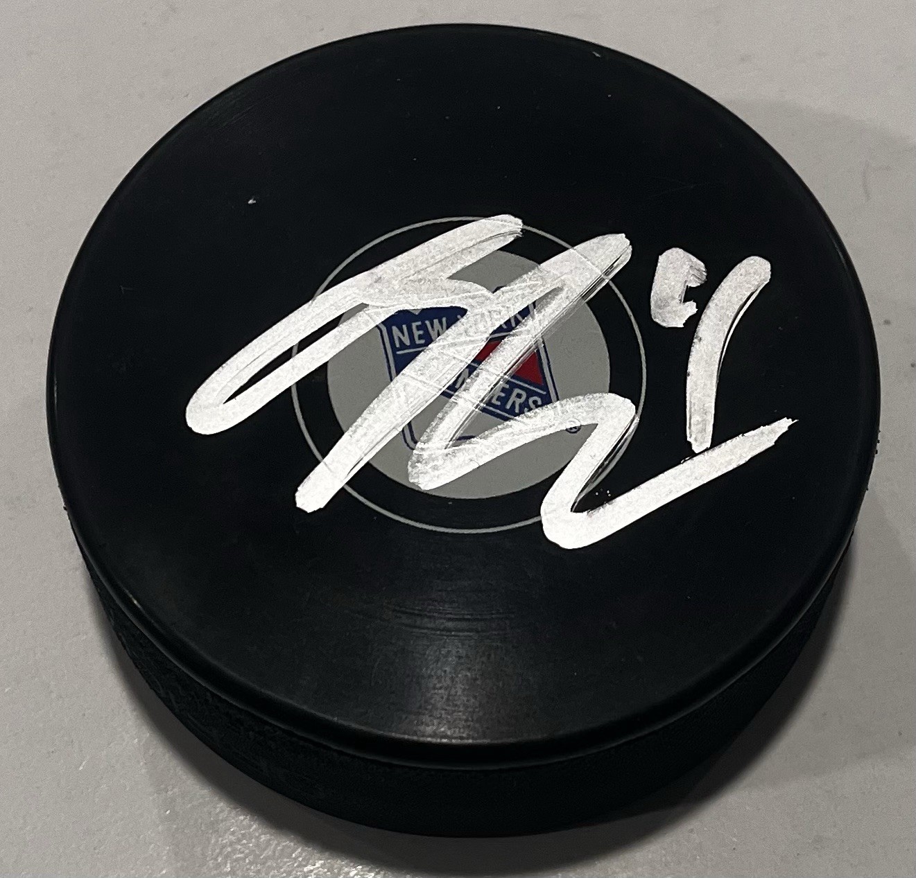 CONOR SHEARY SIGNED NEW YORK RANGERS HOCKEY PUCK W/ CASE COA