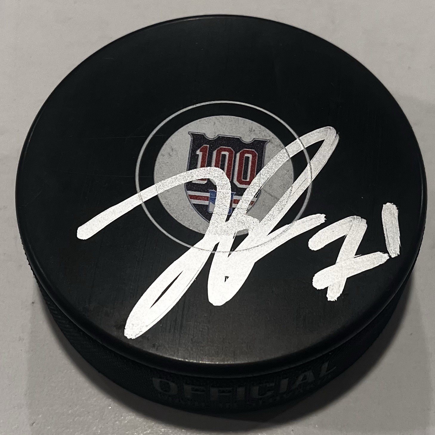 JUUSO PARSSINEN SIGNED NEW YORK RANGERS HOCKEY PUCK W/ CASE COA