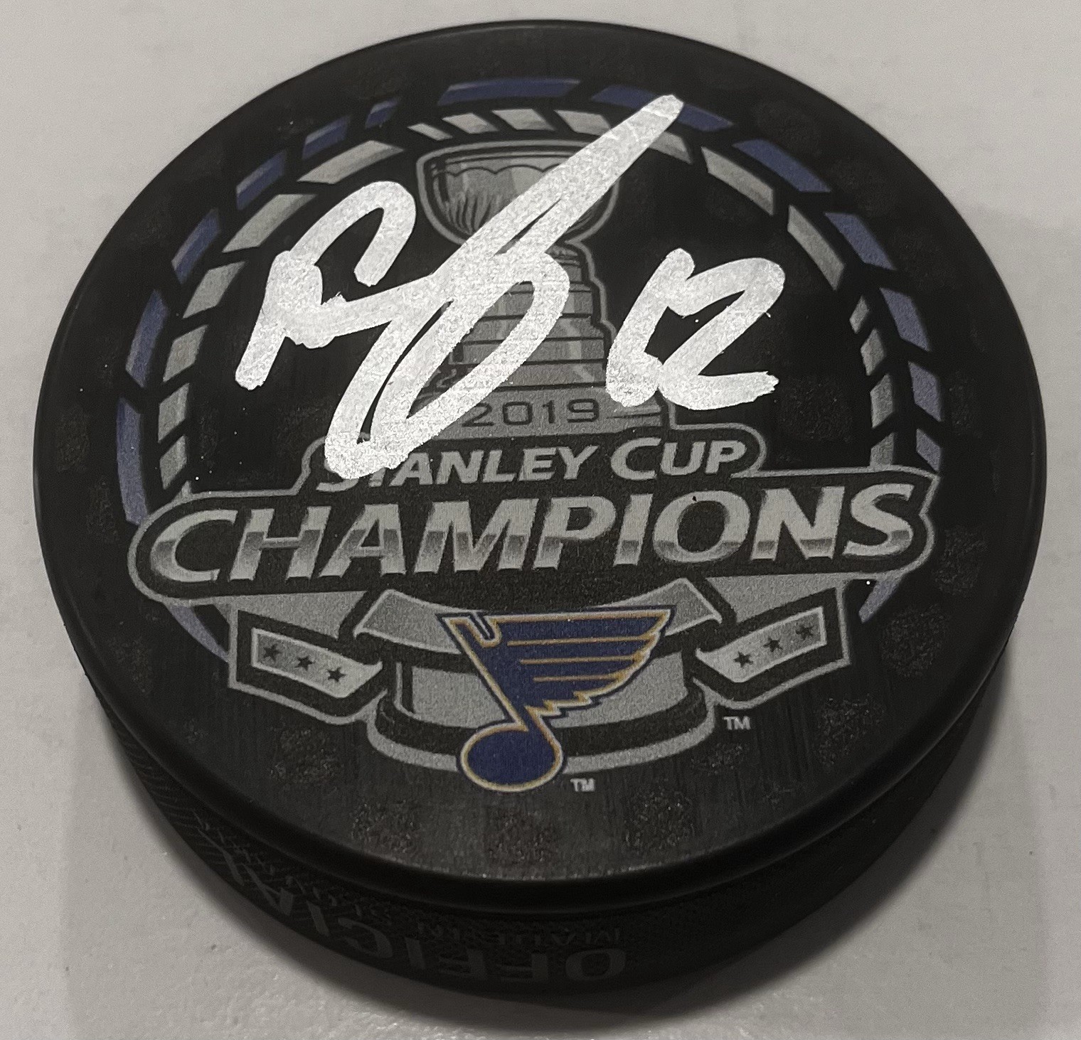 MACKENZIE MACEACHERN SIGNED ST LOUIS BLUES 2019 STANLEY CUP PUCK W/ CASE COA