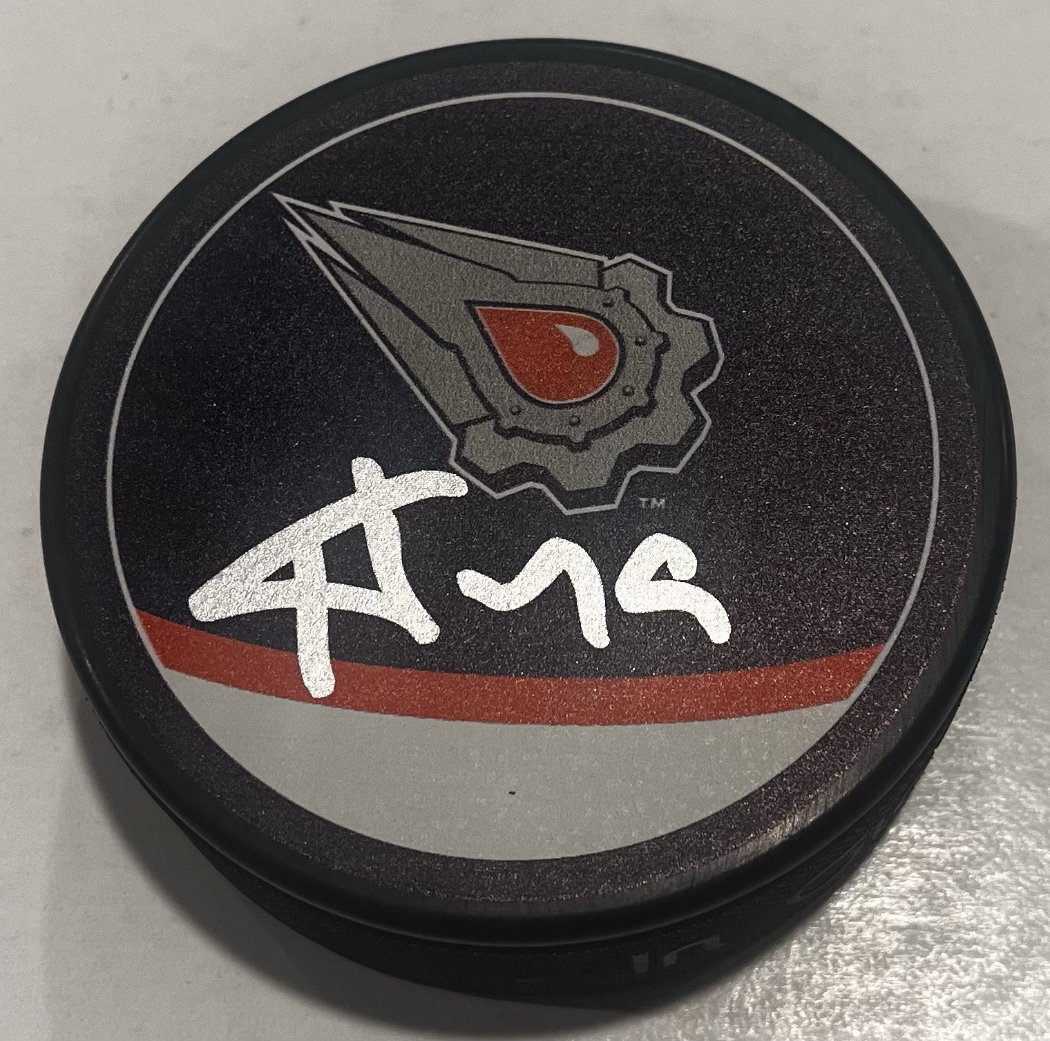 TY EMBERSON SIGNED EDMONTON OILERS HOCKEY PUCK W/ CASE COA