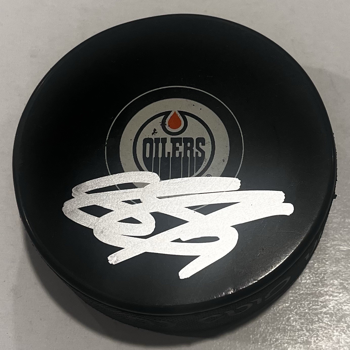 STUART SKINNER SIGNED EDMONTON OILERS HOCKEY PUCK W/ CASE COA