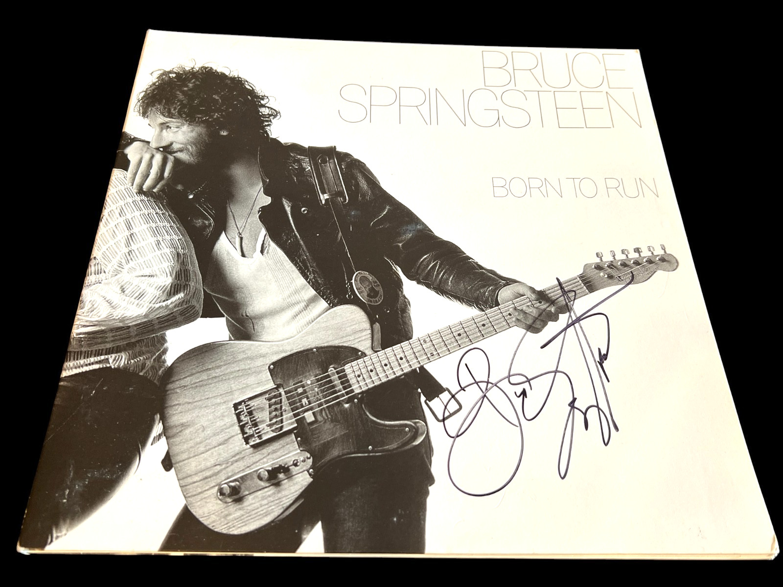 BRUCE SPRINGSTEEN SIGNED AUTOGRAPH ALBUM VINYL BORN TO RUN BECKETT BAS COA E
