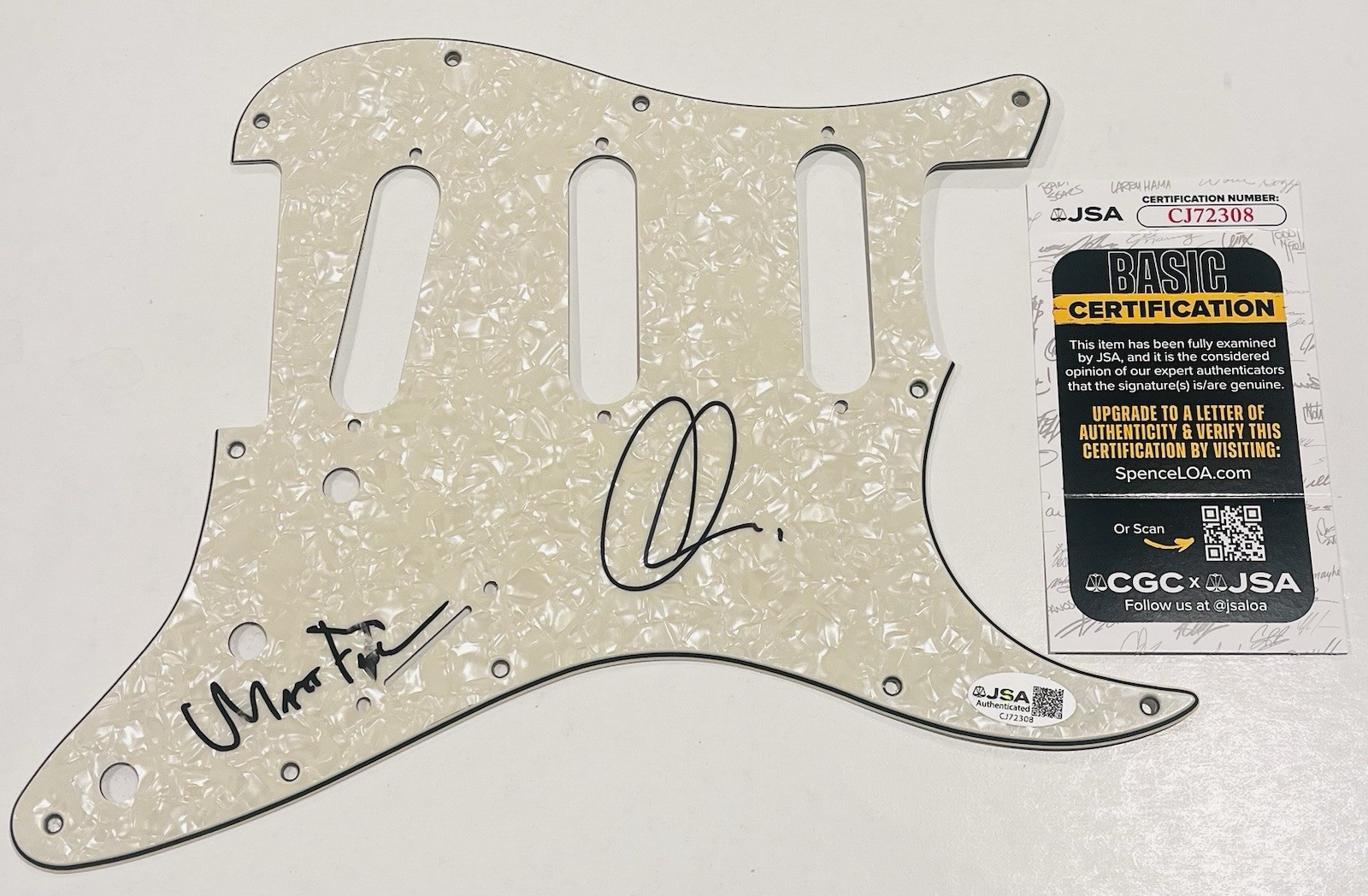 MAROON 5 BAND SIGNED GUITAR PICKGUARD PICK GUARD ADAM LEVINE MATT FLYNN JSA COA