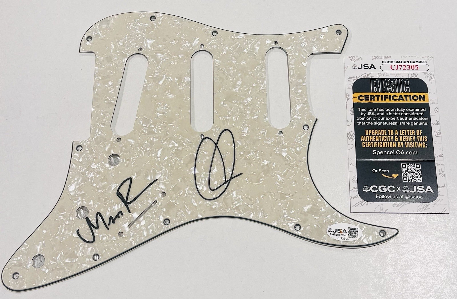 MAROON 5 BAND SIGNED GUITAR PICKGUARD PICK GUARD ADAM LEVINE MATT FLYNN JSA COA