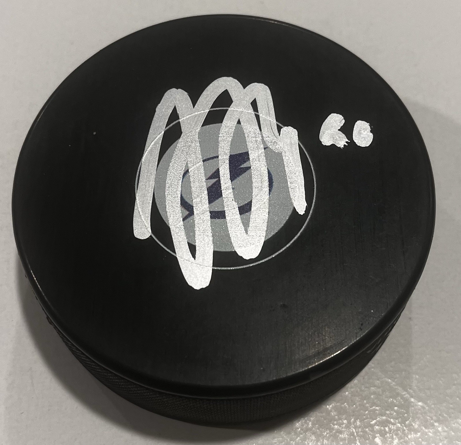 JJ MOSER SIGNED TAMPA BAY LIGHTNING HOCKEY PUCK W/ CASE COA