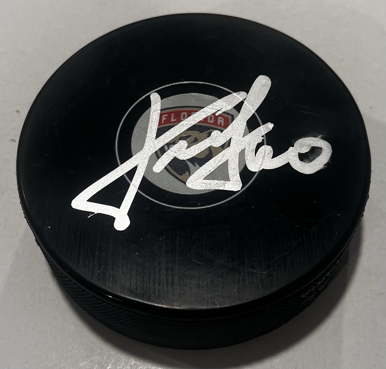 DANIIL TARASOV SIGNED FLORIDA PANTHERS HOCKEY PUCK W/ CASE COA