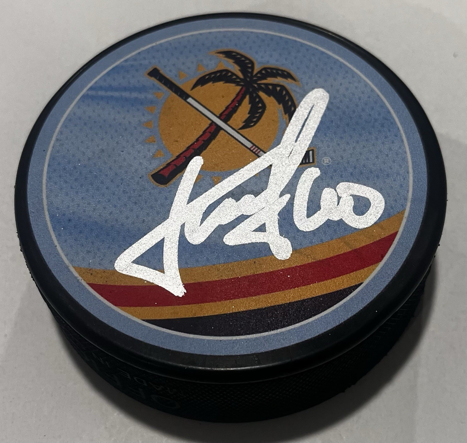 DANIIL TARASOV SIGNED FLORIDA PANTHERS HOCKEY PUCK W/ CASE COA